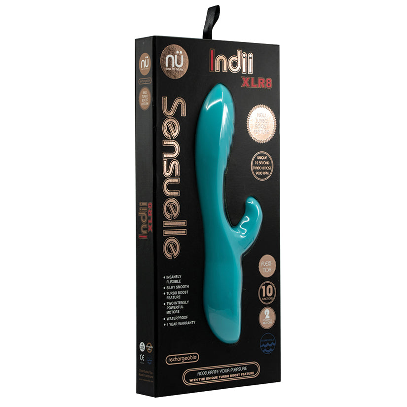 Nu Sensuelle Indii XLR8 Flexible Dual Stimulator-Electric Blue [WS $60.00]