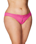 Crotchless Thong w/Pearls Hot Pink 1X/2X