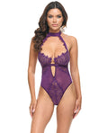 Kennedy Lace and Mesh Teddy - Purple LG