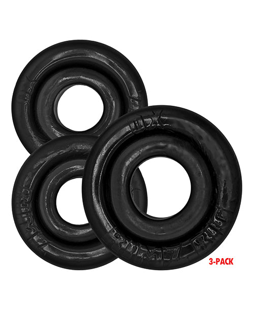 Oxballs Rimringz Multi Size 3 Pack of Cock Rings - Black