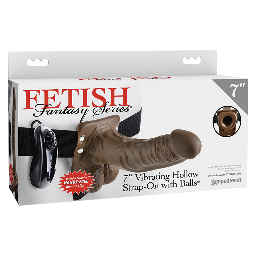 Fetish Fantasy Series Vibrating Hollow Strap-On-Chocolate 7" [WS $38.50]