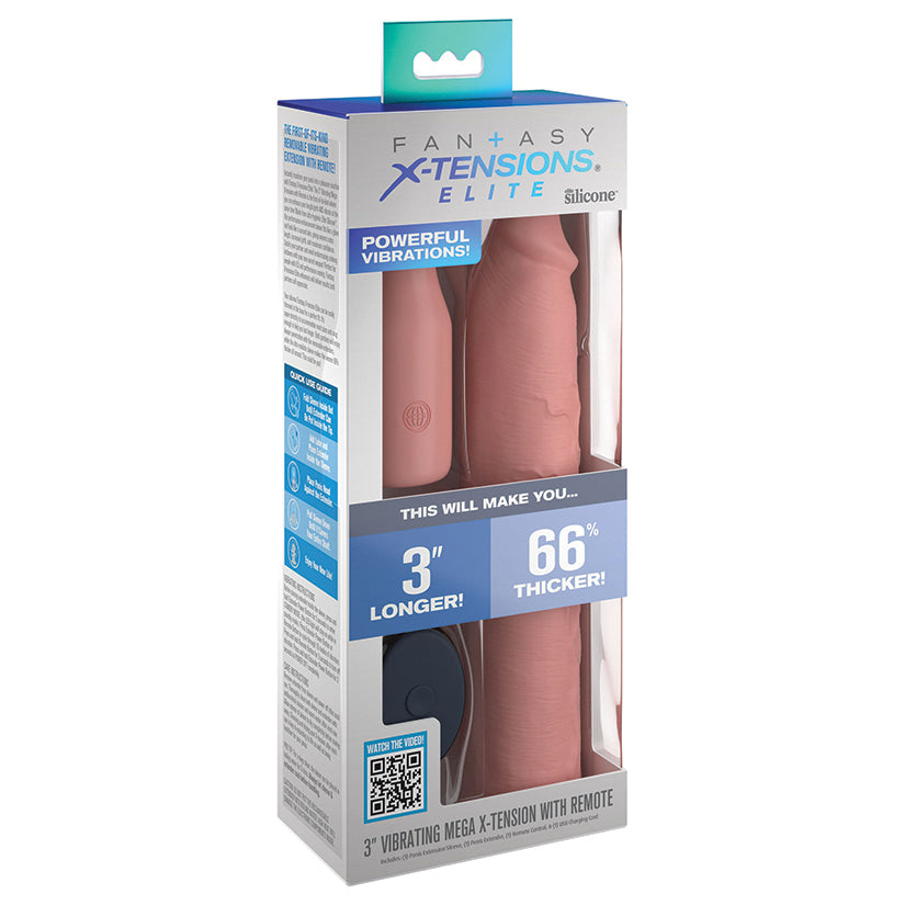 Fantasy X-Tensions Elite 9" Sleeve Vibrating 3" Plug w/Remote-Light [WS $75.00]