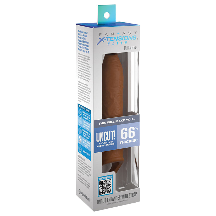 Fantasy X-Tensions Elite Uncut Extension Sleeve with Strap-Tan 7"