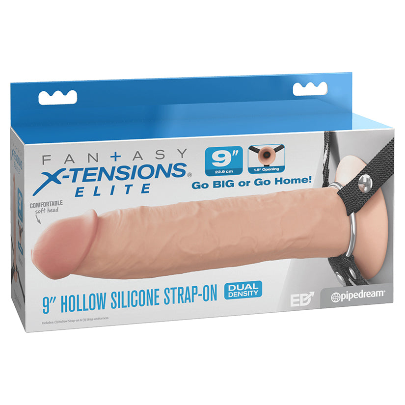 Fantasy X-Tensions Elite Hollow Strap On Dual Density Light 9"