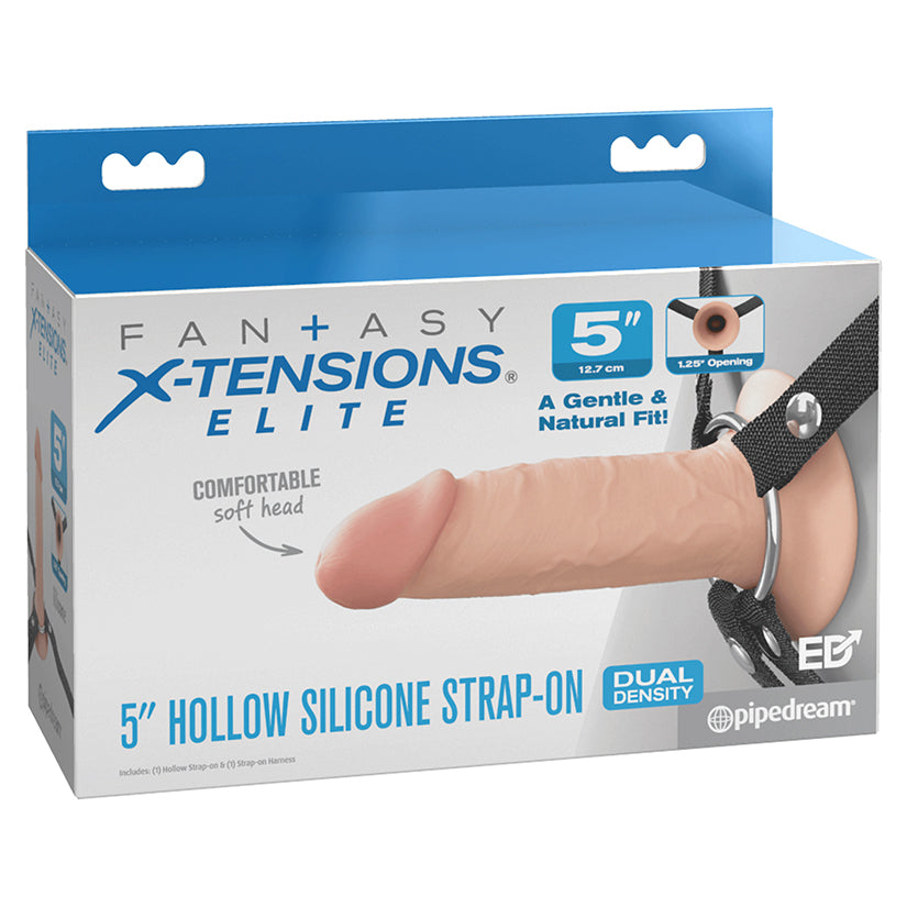 Fantasy X-Tensions Elite Hollow Strap On Dual Density Light 5"