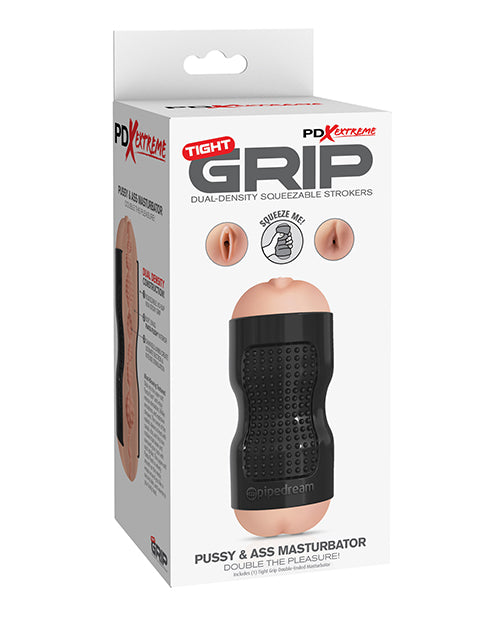 Pipedream Extreme Toyz Tight Grip Dual Density Squeezable Strokers - Pussy & Ass