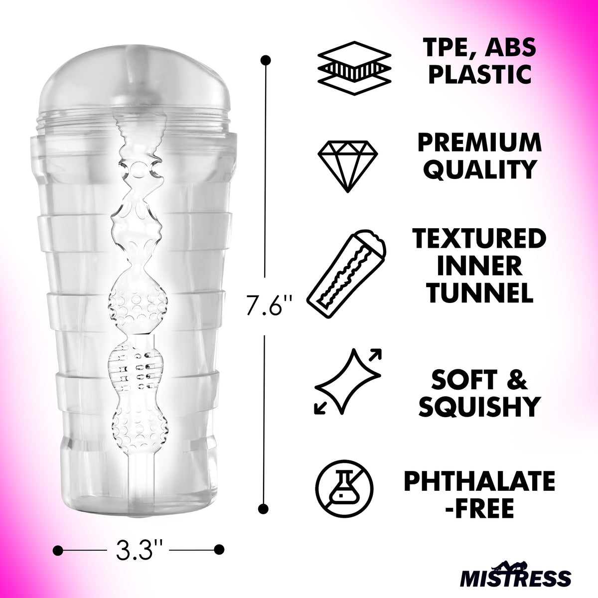 Mistress Brianna Diamond Deluxe Ass Stroker - Clear