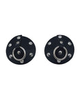 Rouge Leather Studded Nipple Covers - Black