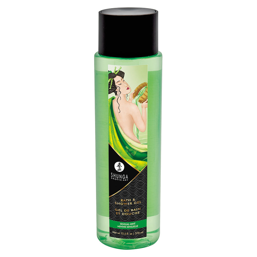 Shunga Kissable Bath and Shower Gel-Sensual Mint 12.5oz