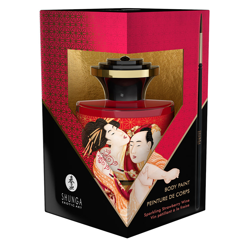 Shunga Body Paint-Sparkling Strawberry Wine 1.7oz