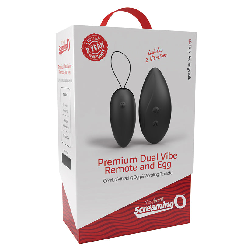 Screaming O My Secret Premium Dual Vibe Remote and Egg-Black [WS $54.55]