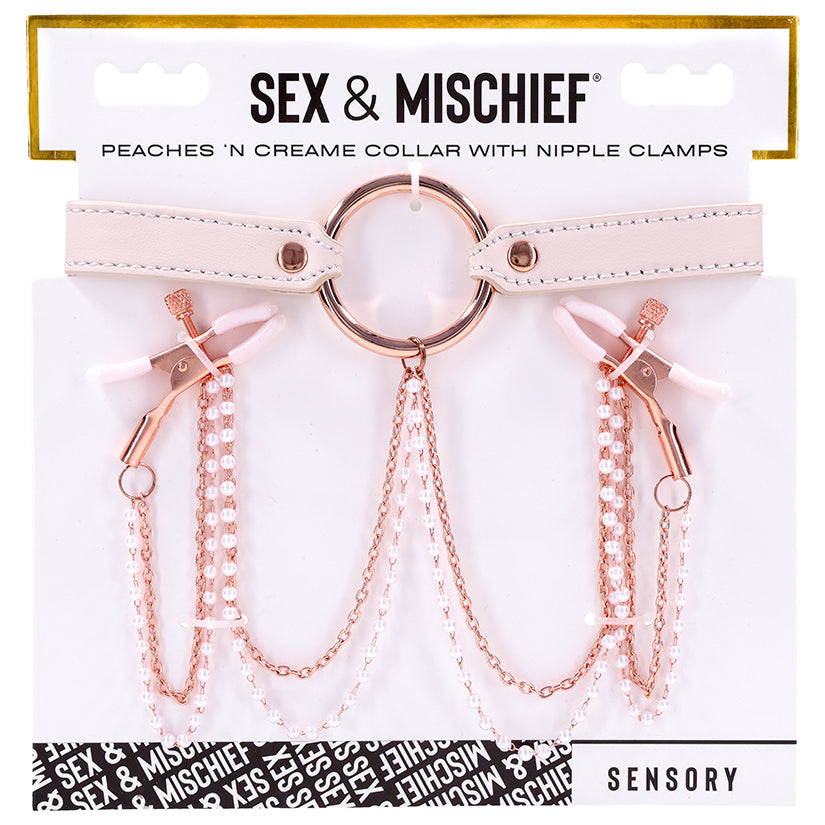 S&M Peaches �n CreaMe Collar with Nipple Clamps