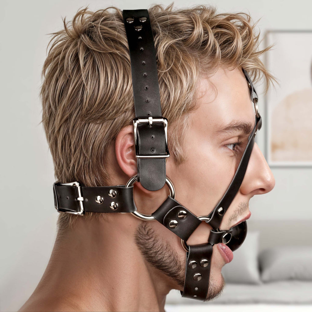 Leather Ball Gag Harness