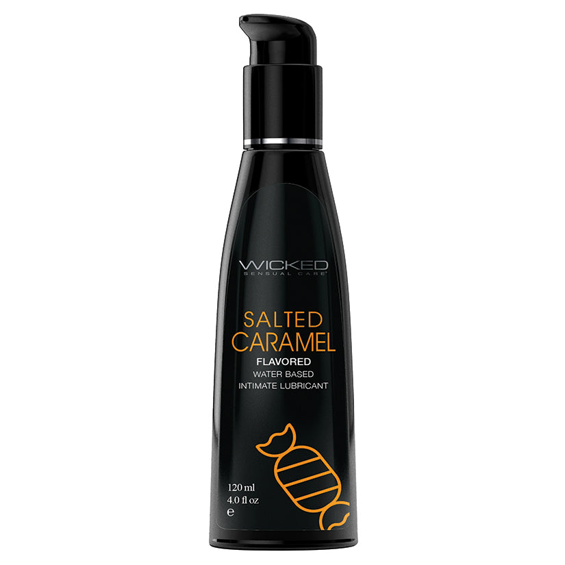 Wicked Sensual Care Aqua Flavored Lube-Salted Caramel 4oz