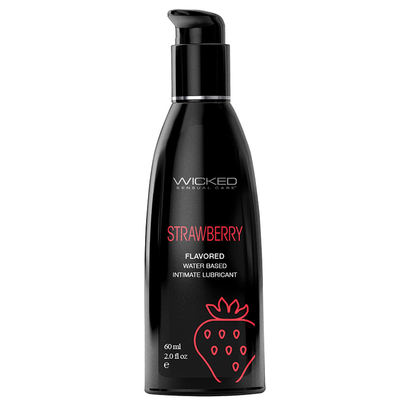 Wicked Sensual Care Aqua Flavored Lube-Strawberry 2oz
