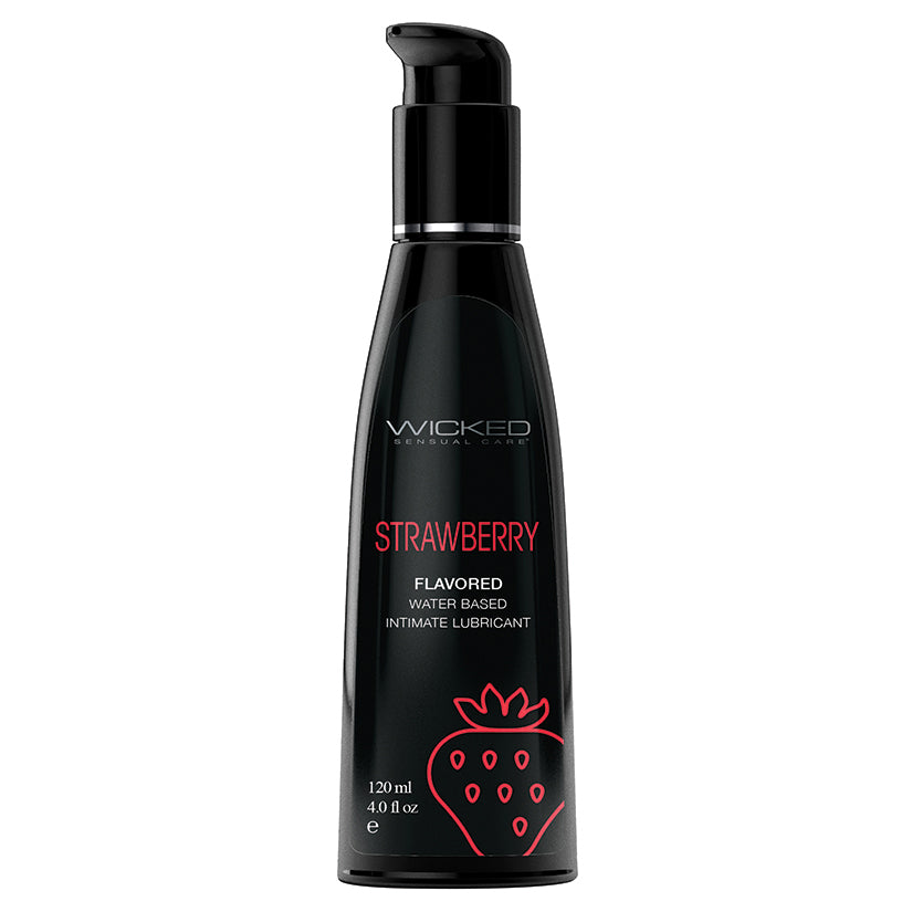 Wicked Sensual Care Aqua Flavored Lube-Strawberry 4oz