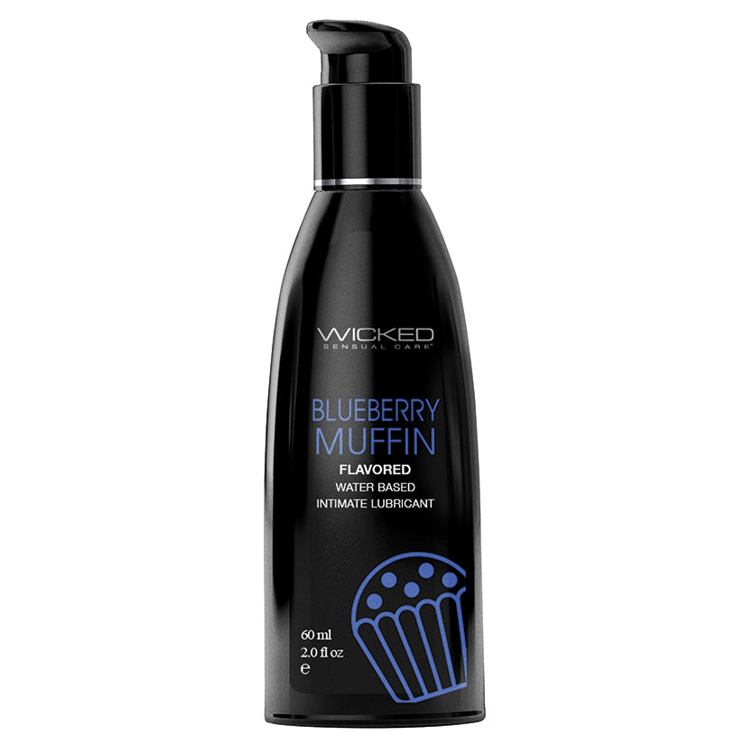 Wicked Sensual Care Aqua Flavored Lube-Blueberry Muffin 2oz