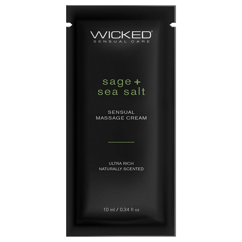 Wicked Sensual Care Sensual Massage Cream-Sage + Sea Salt Scented 10ml Foil