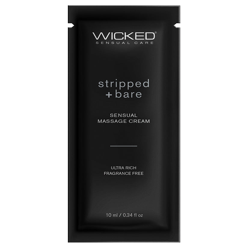 Wicked Sensual Care Sensual Massage Cream-Stripped + Bare Unscented 10ml Foil