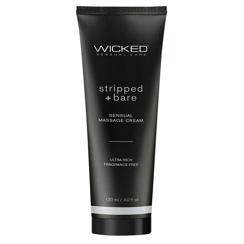 Wicked Sensual Care Sensual Massage Cream-Stripped + Bare Unscented 4oz