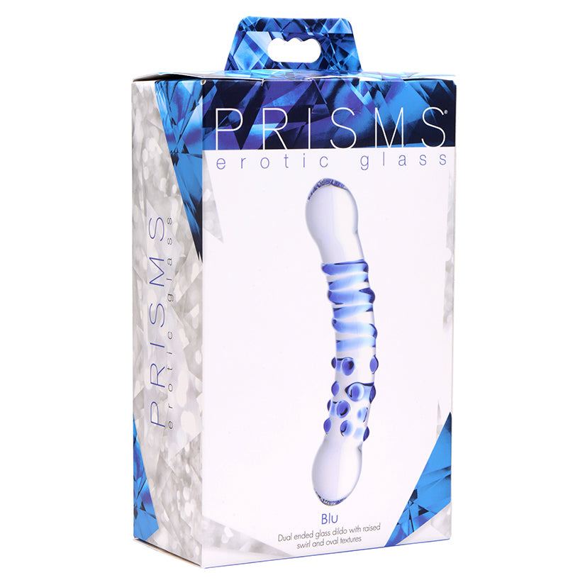 Prisms Erotic Glass Blu Dual Ended Glass Dildo