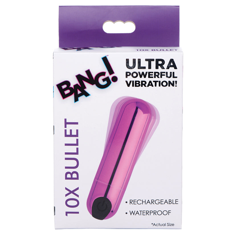 Bang! 10X Rechargeable Vibrating Metallic Bullet-Purple [WS $12.25]