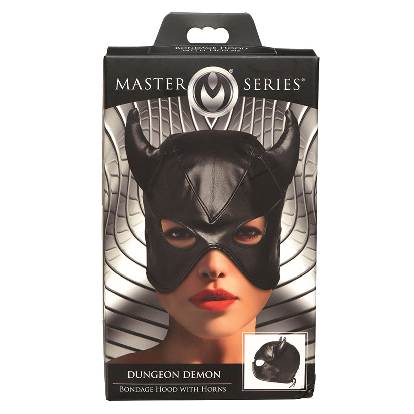 Master Series Dungeon Demon Bondage Hood with Horns [WS $23.35]