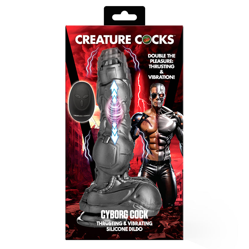 Creature Cocks Cyborg Cock Thrusting and Vibrating Silicone Dildo