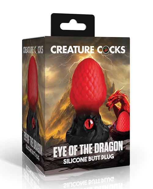 Creature Cocks - Eye of the Dragon Silicone Butt Plug - Red
