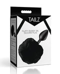 Tailz Fluffy Bunny Tail Silicone Plug - Black