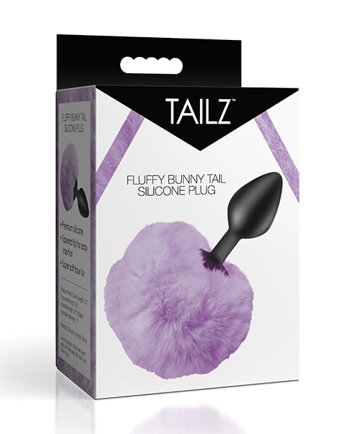 Tailz Fluffy Bunny Tail Silicone Plug - Purple