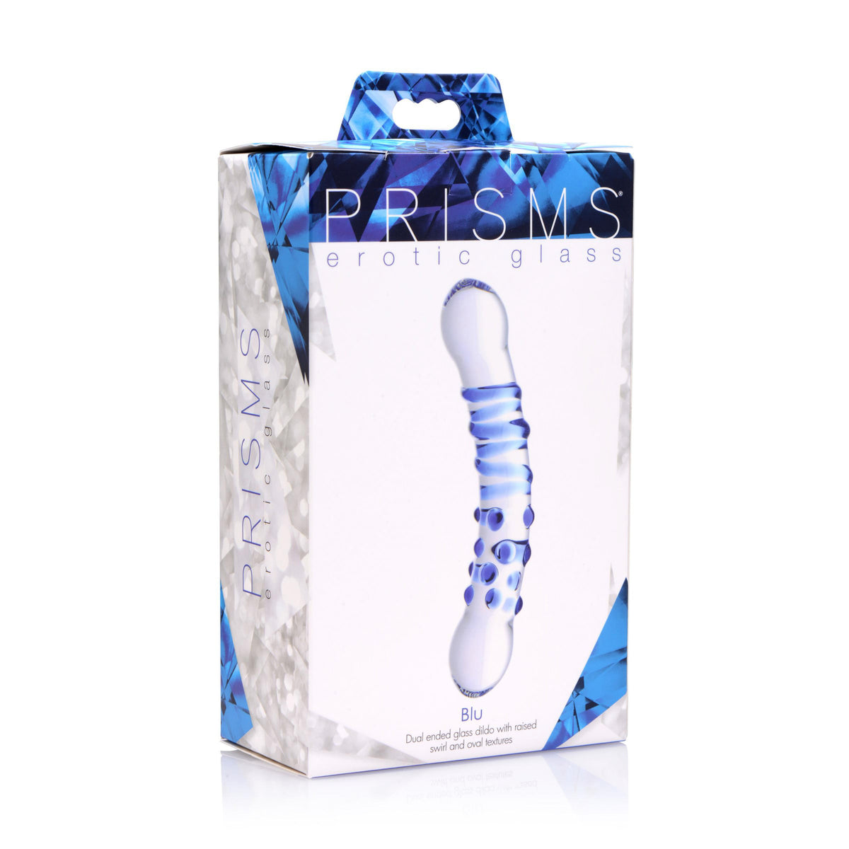 Prisms Erotic Glass Blu Dual Ended Glass Dildo