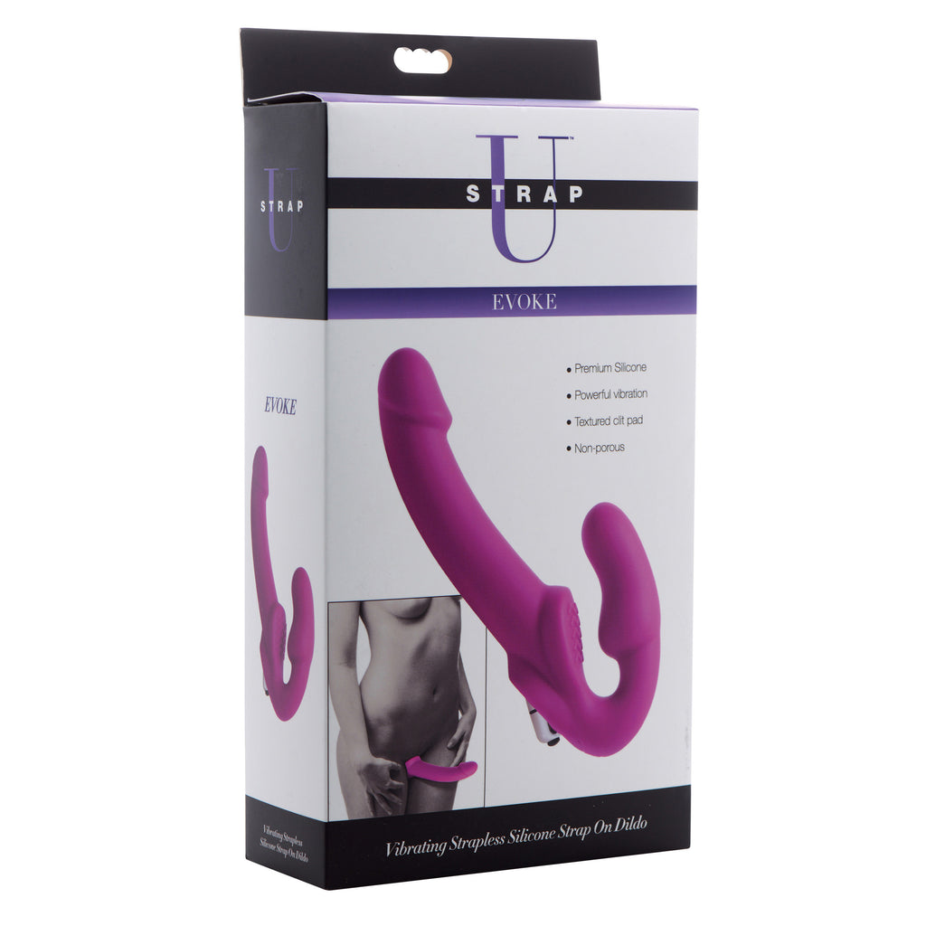 Strap U Evoke Vibrating Strapless Silicone Strap On Dildo