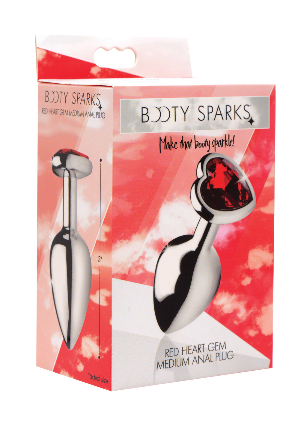 Booty Sparks Red Heart Gem Anal Plug-Medium