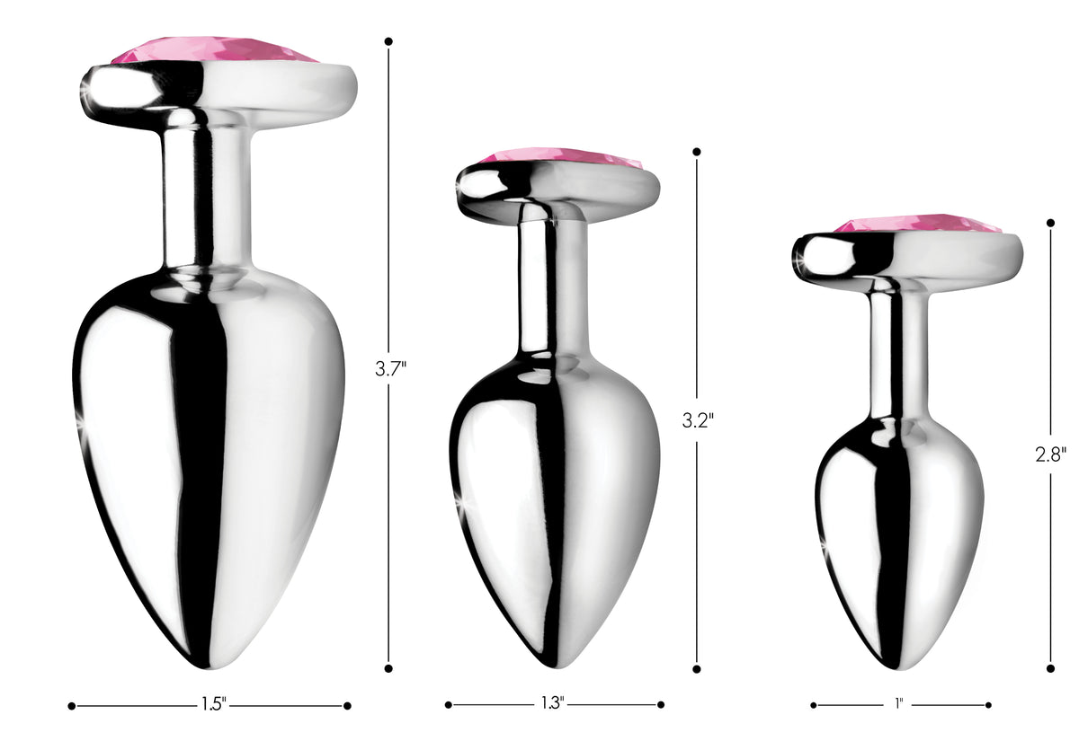 Booty Sparks Pink Heart Gem Anal Plug Set