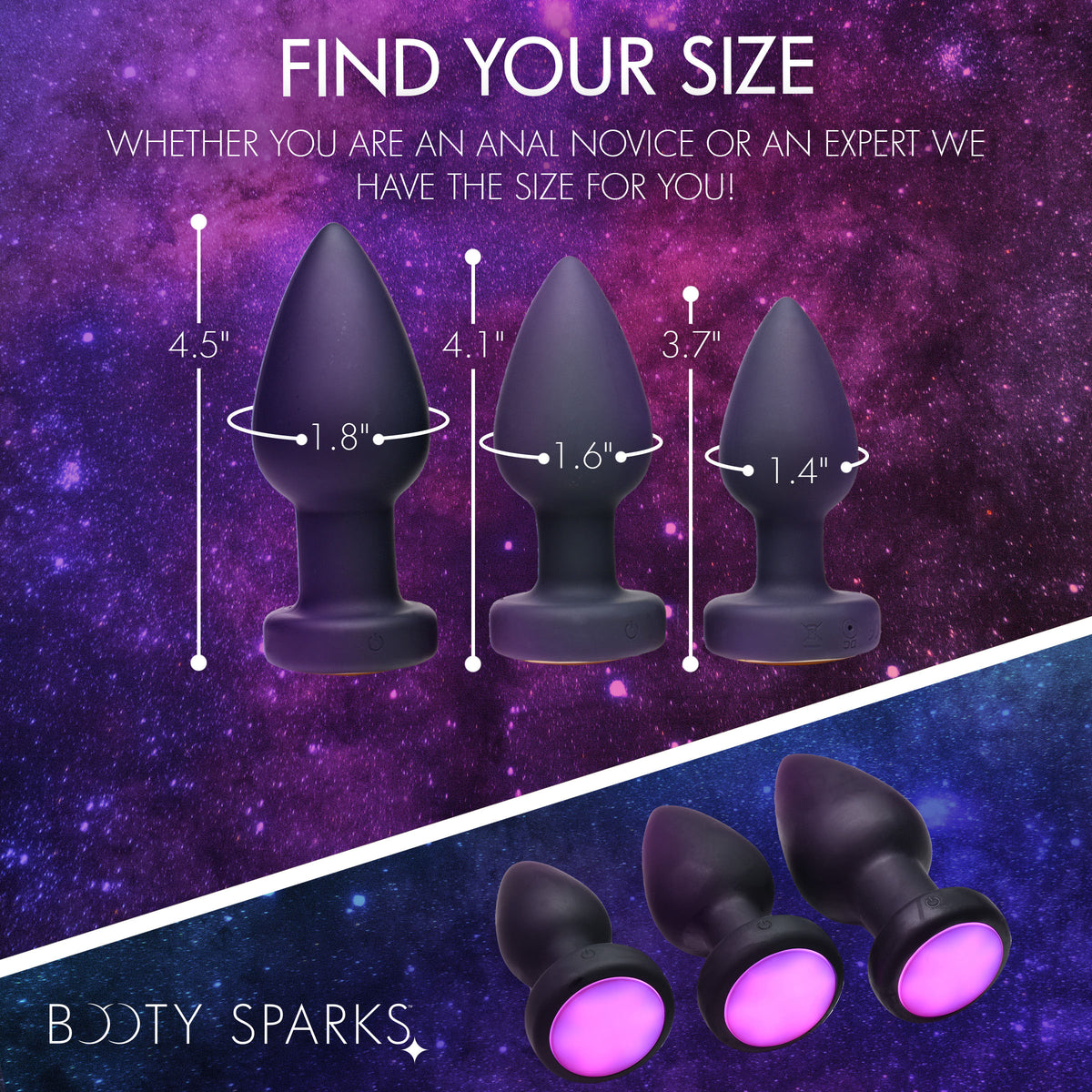 Booty Sparks 7X Light Up Rechargeable Anal Plug-Medium