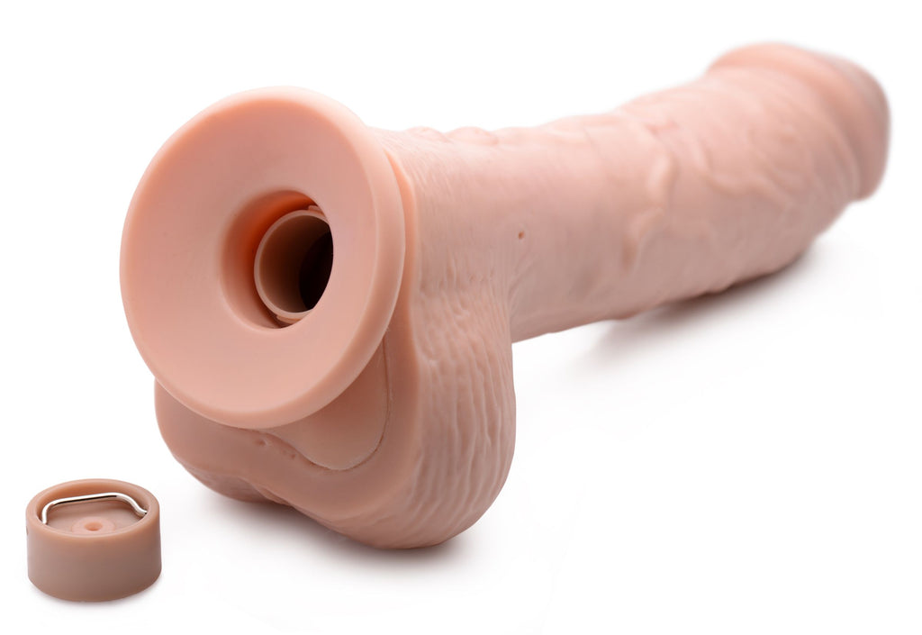 8.5 Inch Vibrating Squirting Dildo with Remote Control - Light