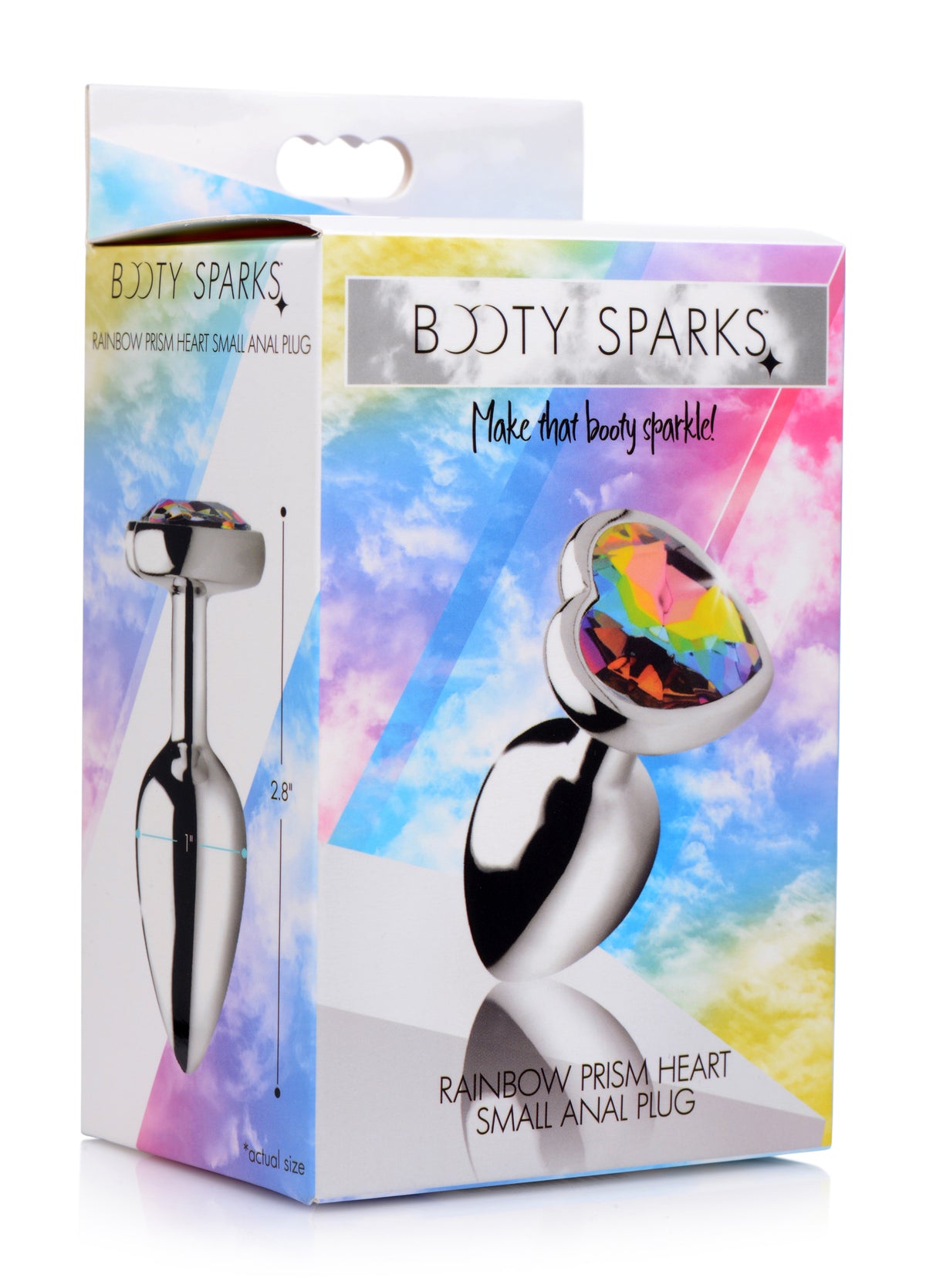 Booty Sparks Rainbow Prism Heart Anal Plug-Small