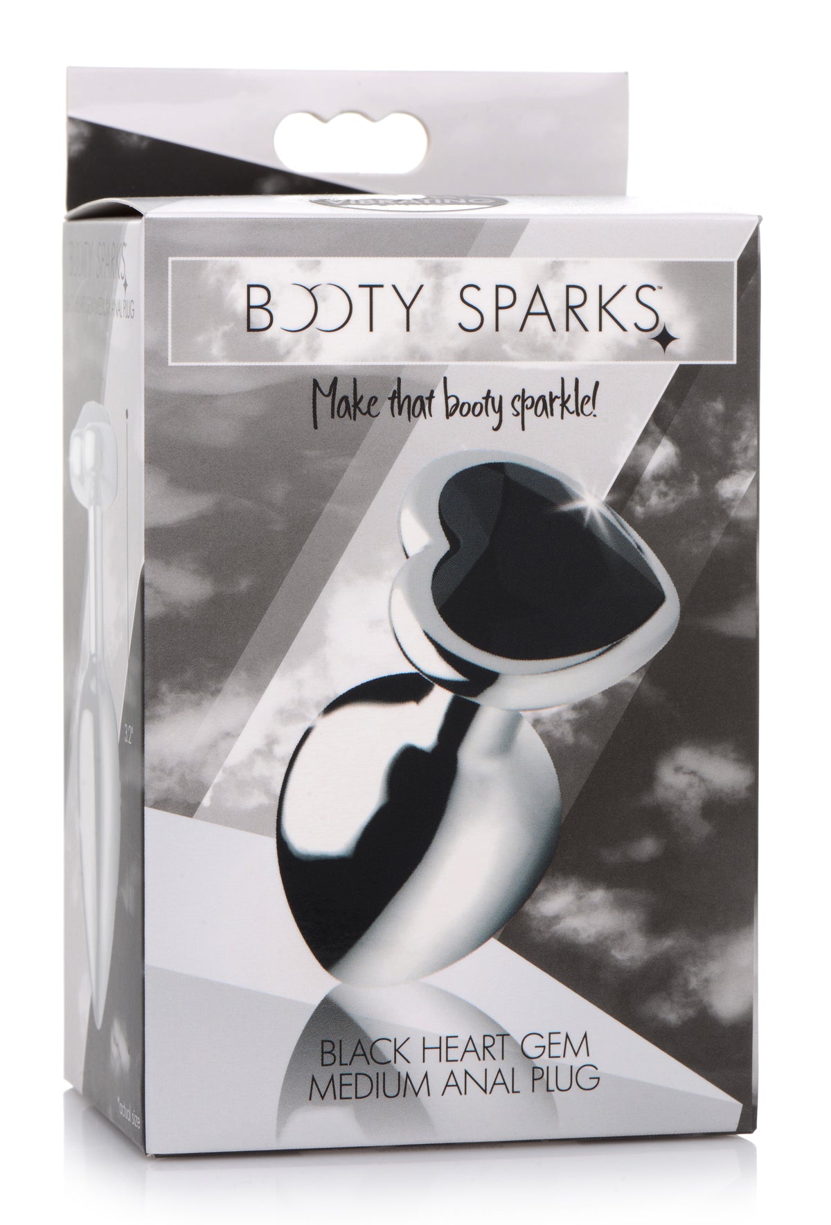 Booty Sparks Black Heart Gem Anal Plug-Medium