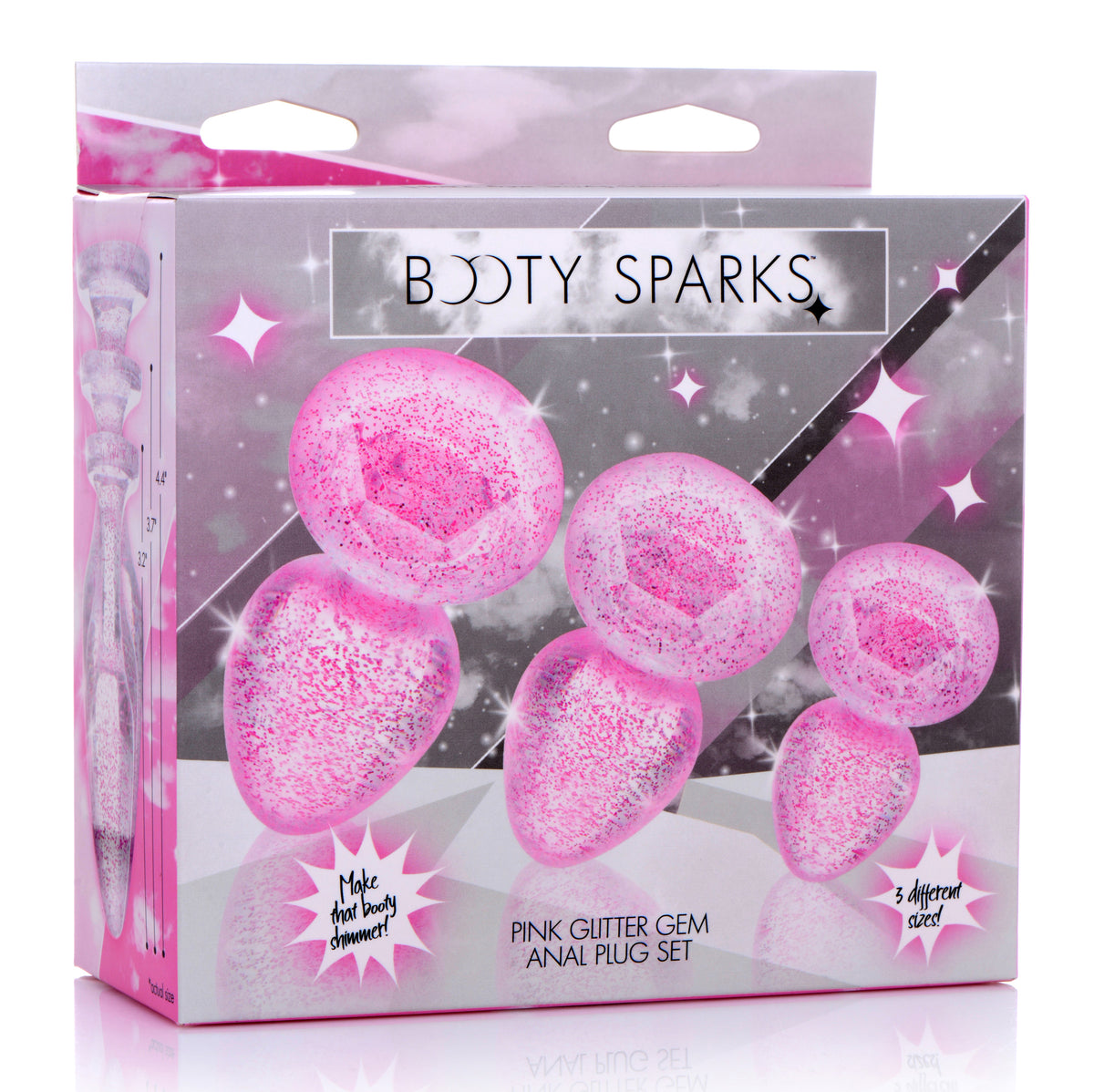 Booty Sparks Glitter Gem Anal Plug Set-Pink