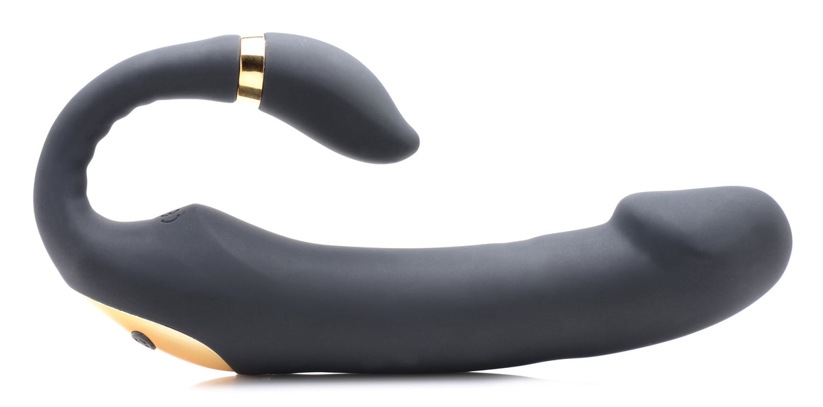 Inmi 10x Pleasure Pose Come Hither Silicone Vibrator with Poseable Clit Stim