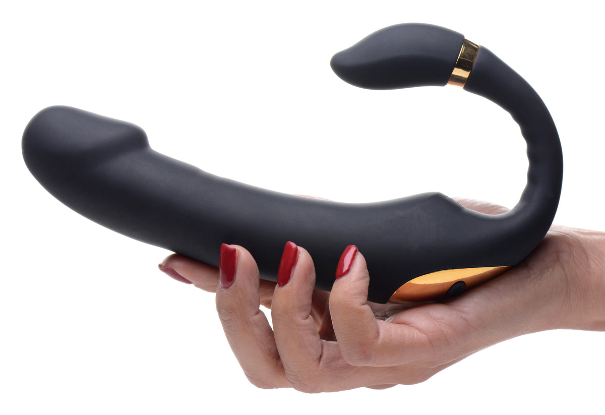 Inmi 10x Pleasure Pose Come Hither Silicone Vibrator with Poseable Clit Stim
