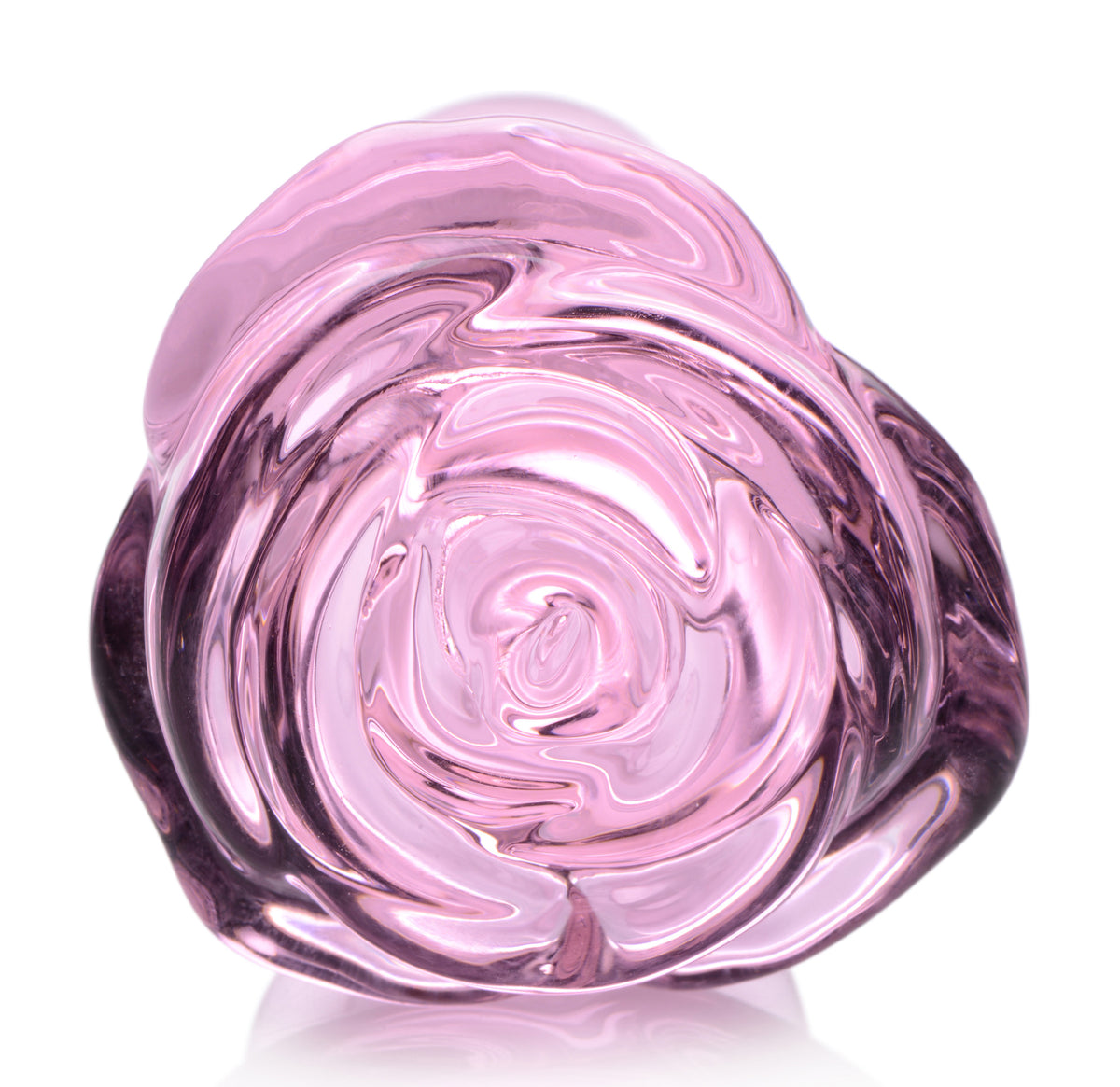 Booty Sparks Pink Rose Glass Anal Plug-Small