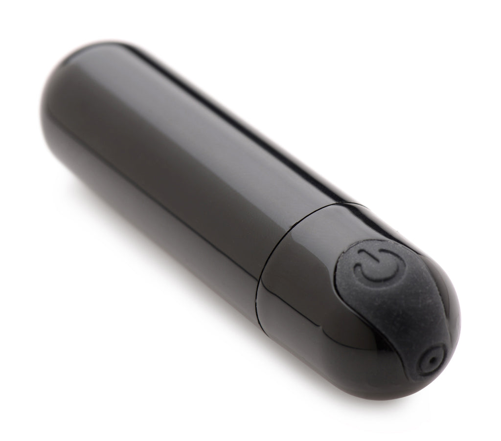 Bang! 10X Rechargeable Vibrating Metallic Bullet-Black