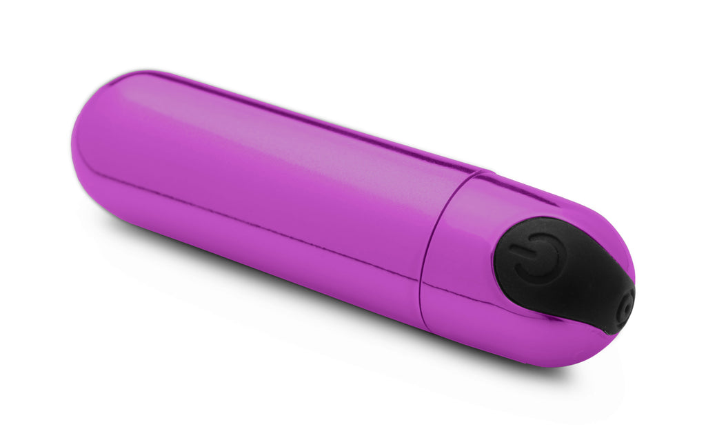 Bang! 10X Rechargeable Vibrating Metallic Bullet-Purple