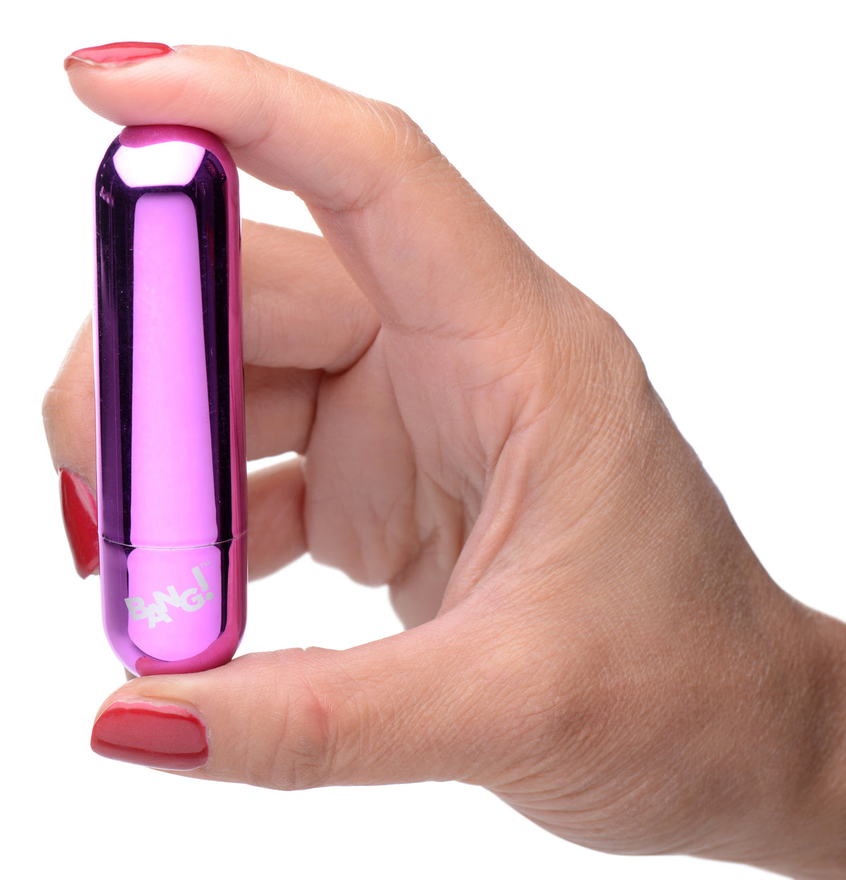 Bang! 10X Rechargeable Vibrating Metallic Bullet-Purple