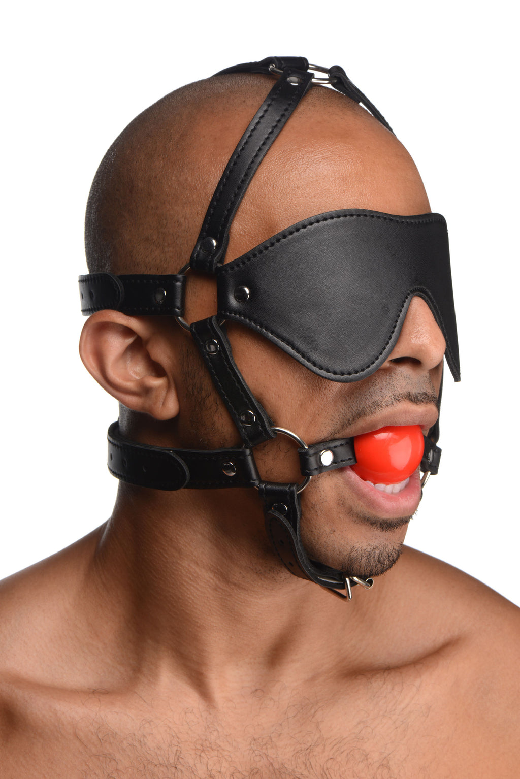 Blindfold Harness and Red Ball Gag