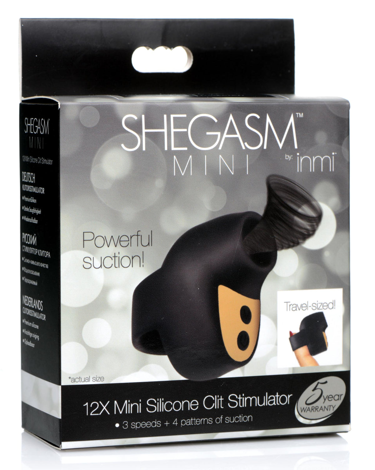 Shegasm Mini 12X Mini Silicone Clit Stimulator-Black