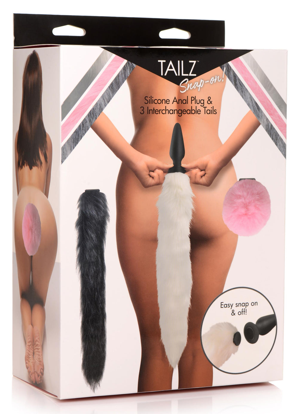 Tailz Silicone Anal Plug & 3 Interchangeable Tails