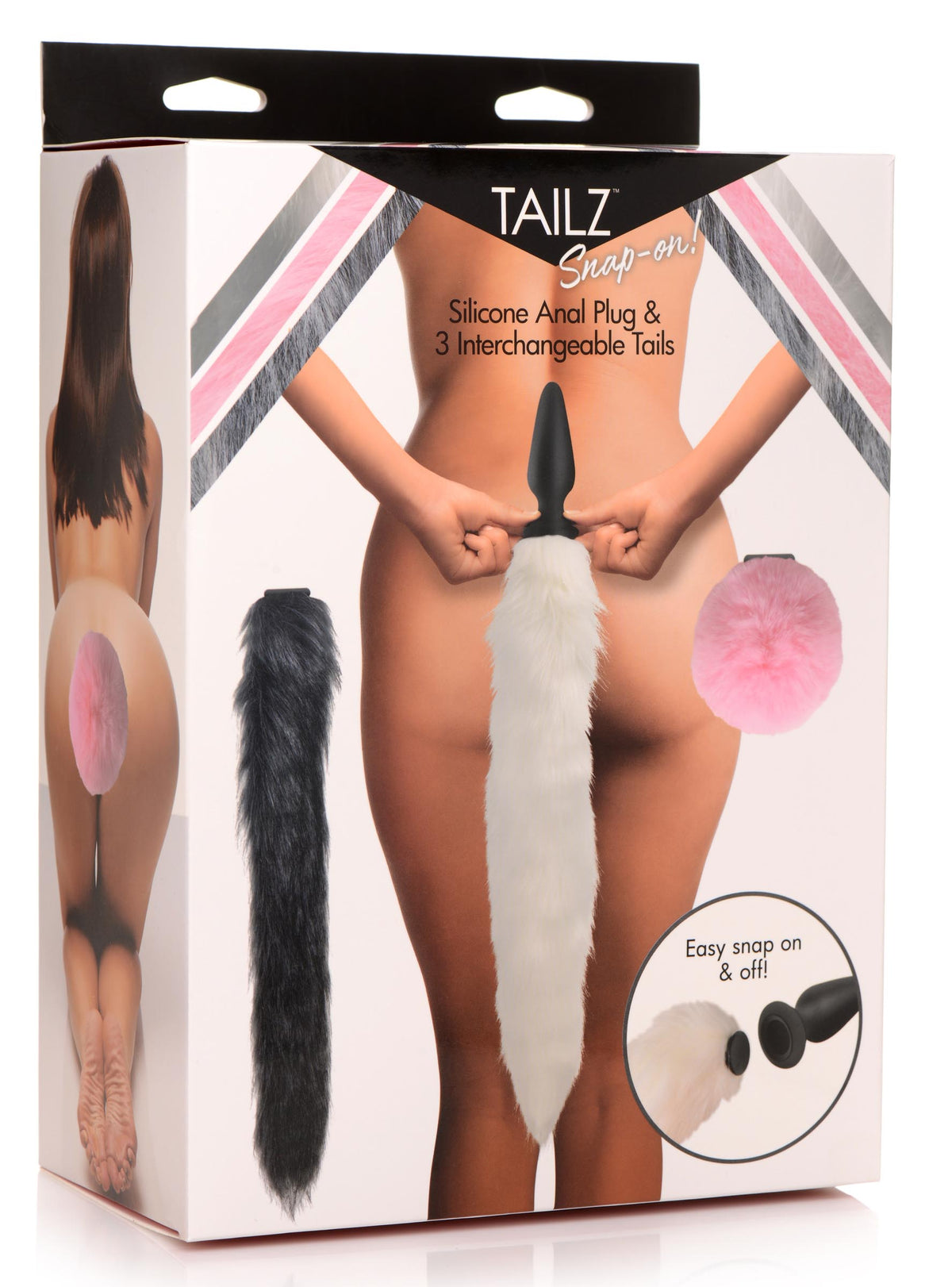 Tailz Silicone Anal Plug & 3 Interchangeable Tails